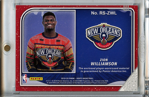 Zion Williamson 2019-20 Hoops, Rookie Sweaters #RS-ZWL (2)