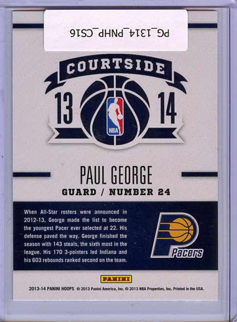 Paul George 2013-14 Hoops, Courtside #16