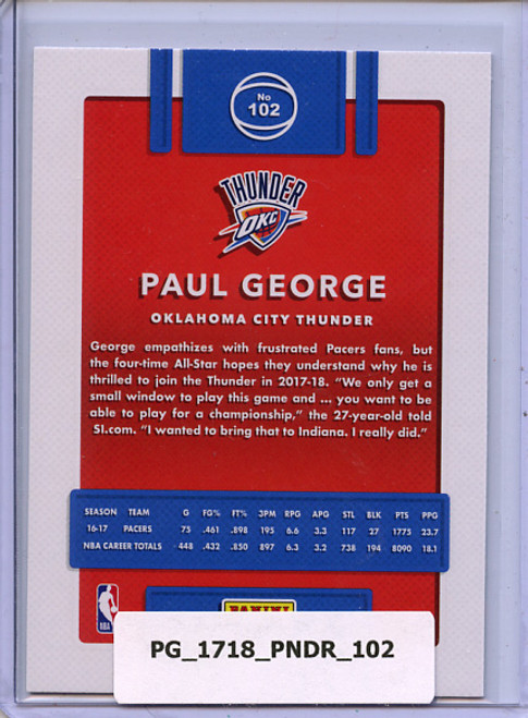 Paul George 2017-18 Donruss #102