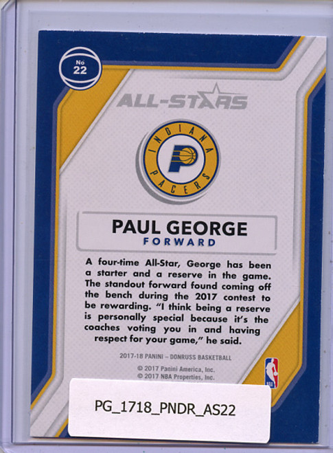 Paul George 2017-18 Donruss, All-Stars #22