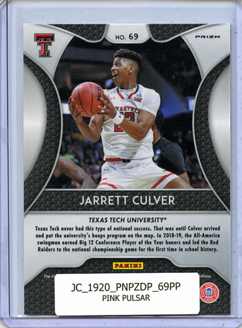 Jarrett Culver 2019-20 Prizm Draft Picks #69 Pink Pulsar