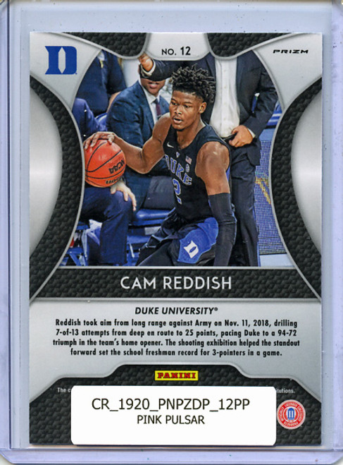 Cam Reddish 2019-20 Prizm Draft Picks #12 Pink Pulsar