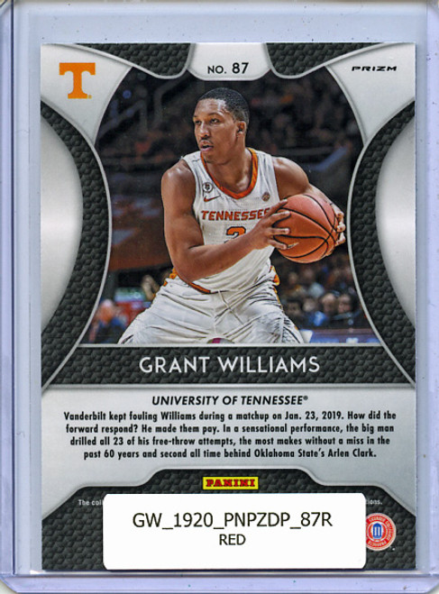 Grant Williams 2019-20 Prizm Draft Picks #87 Red