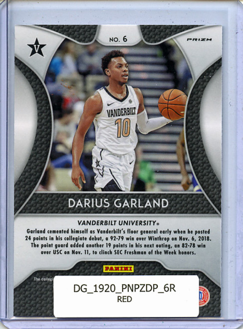 Darius Garland 2019-20 Prizm Draft Picks #6 Red