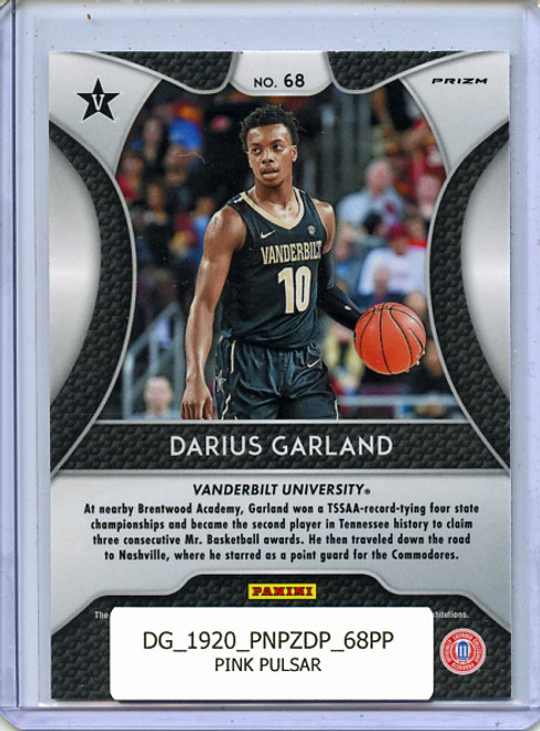 Darius Garland 2019-20 Prizm Draft Picks #68 Pink Pulsar