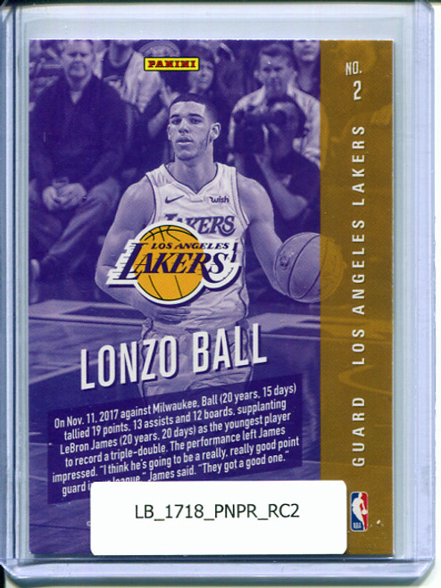 Lonzo Ball 2017-18 Prestige, Rookie Class #2