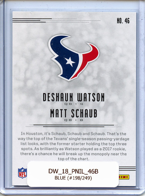 Deshaun Watson, Matt Schaub 2018 Illusions #46 Blue (#198/249)