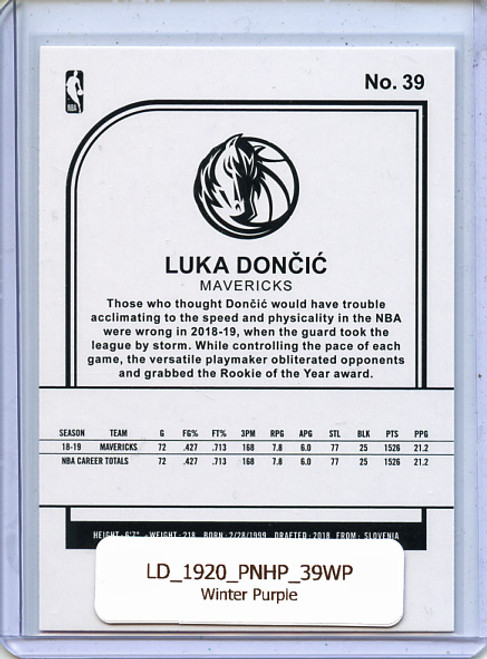 Luka Doncic 2019-20 Hoops #39 Winter Purple