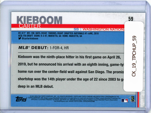 Carter Kieboom 2019 Topps Chrome Update #59