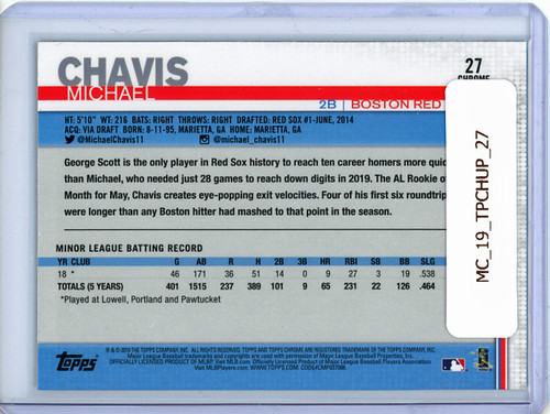 Michael Chavis 2019 Topps Chrome Update #27