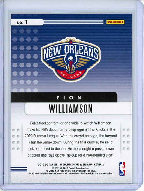 Zion Williamson 2019-20 Absolute, Rookies Yellow #1 (3)