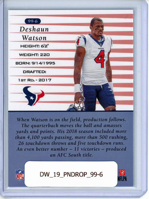 Deshaun Watson 2019 Donruss Optic, 1999 Tribute #99-6