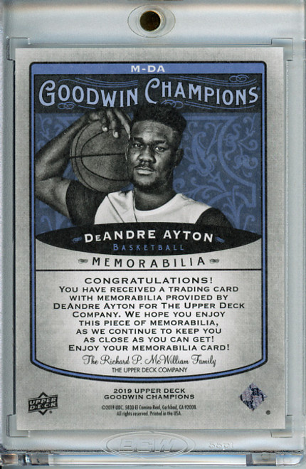 Deandre Ayton 2019 Goodwin Champions, Memorabilia #M-DA (1)