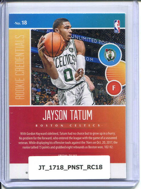 Jayson Tatum 2017-18 Status, Rookie Credentials #18