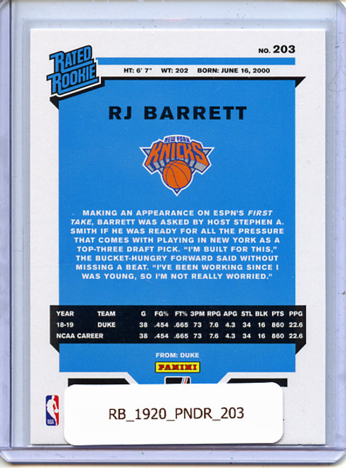 RJ Barrett 2019-20 Donruss #203