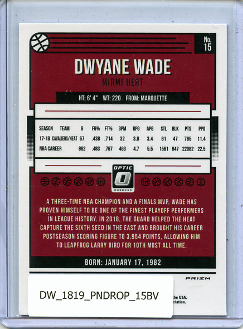 Dwyane Wade 2018-19 Donruss Optic #15 Blue Velocity