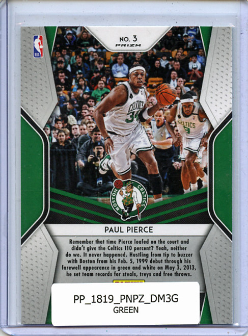 Paul Pierce 2018-19 Prizm, Dominance #3 Green