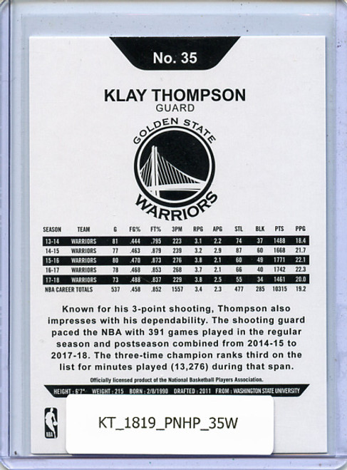 Klay Thompson 2018-19 Hoops #35 Winter