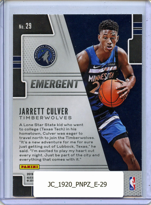 Jarrett Culver 2019-20 Prizm, Emergent #29