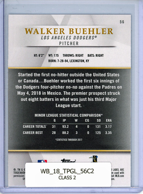 Walker Buehler 2018 Gold Label #56 Class 2