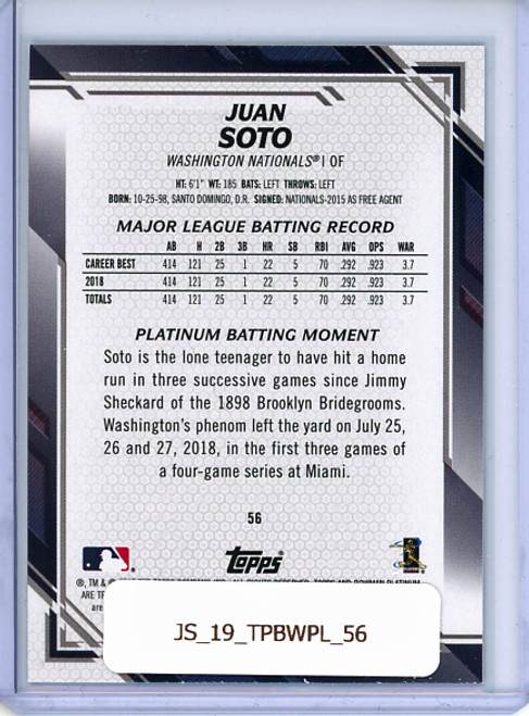 Juan Soto 2019 Bowman Platinum #56