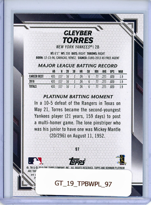 Gleyber Torres 2019 Bowman Platinum #97