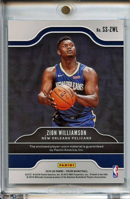 Zion Williamson 2019-20 Prizm, Sensational Swatches #SS-ZWL (2)