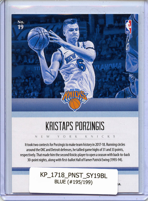 Kristaps Porzingis 2017-18 Status, Symbols #19 Blue (#195/199)