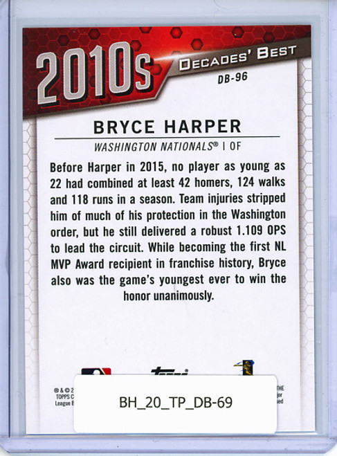 Bryce Harper 2020 Topps, Decades' Best #DB-96