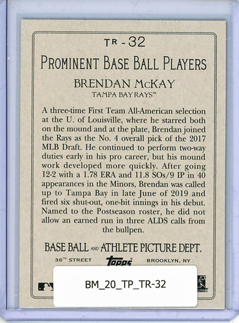 Brendan McKay 2020 Topps, Turkey Red #TR-32