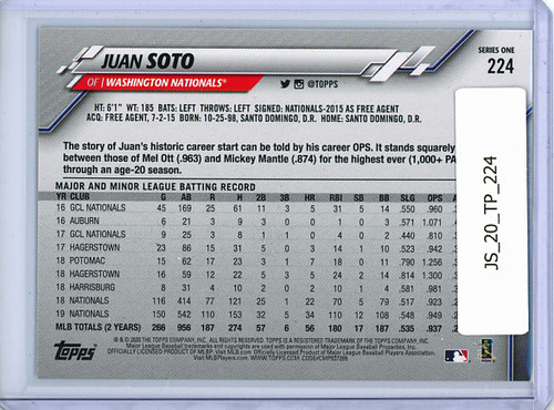 Juan Soto 2020 Topps #224