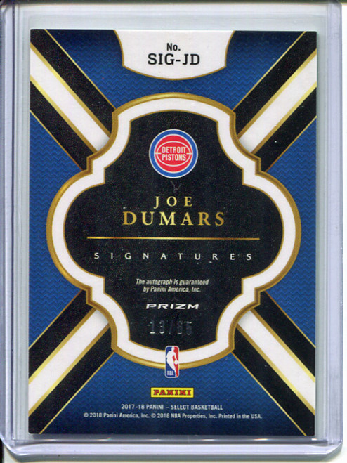 Joe Dumars 2017-18 Select, Signatures #SIG-JD Prizms Neon Green (#13/65)