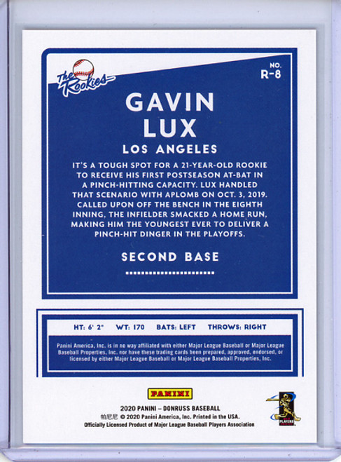 Gavin Lux 2020 Donruss, The Rookies #R-8 (#535/999)