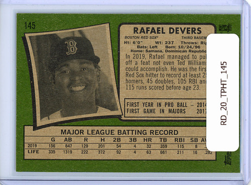 Rafael Devers 2020 Heritage #145