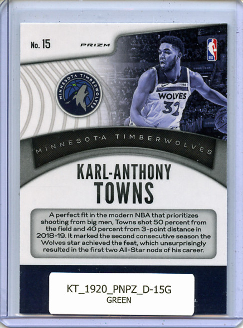 Karl-Anthony Towns 2019-20 Prizm, Dominance #15 Green