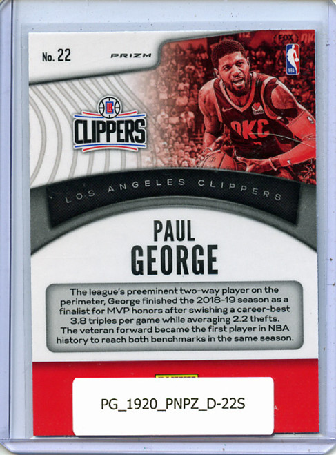 Paul George 2019-20 Prizm, Dominance #22 Silver