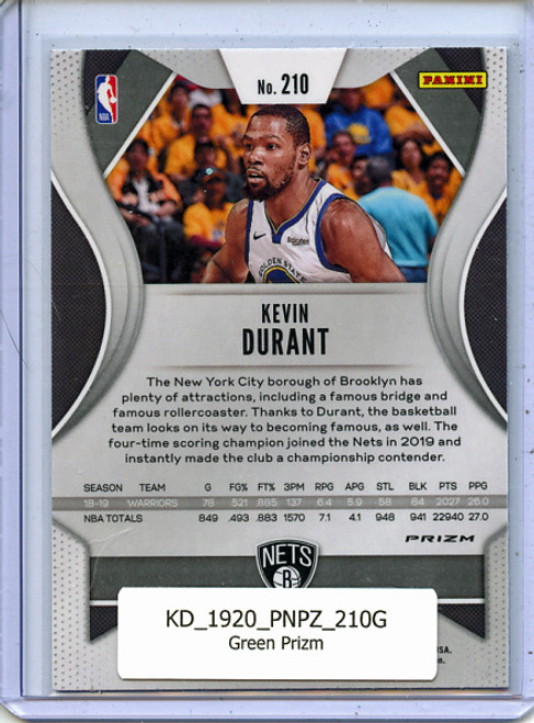Kevin Durant 2019-20 Prizm #210 Green