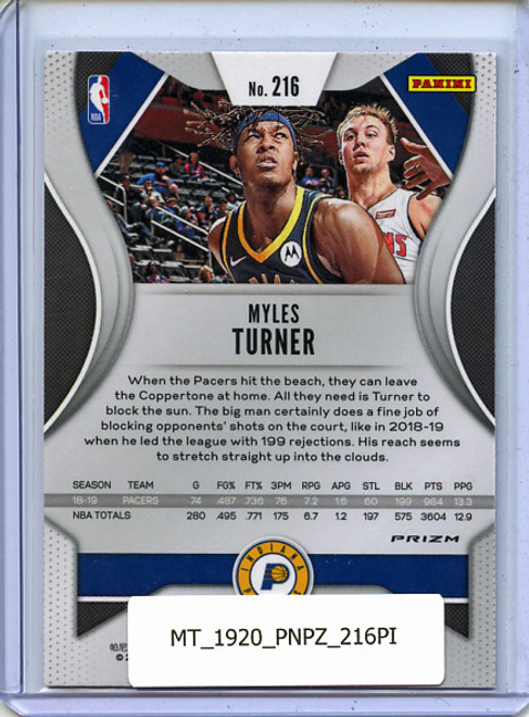 Myles Turner 2019-20 Prizm #216 Pink Ice