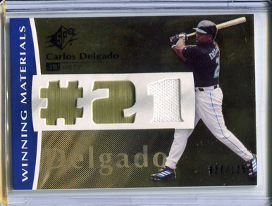 Todd Helton Carlos Delgado Jason Giambi 2001 SPX Winning Materials Jersey  Card