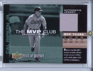 2002 Cal Ripken Jr. Upper Deck Piece of History THE MVP CLUB JERSEY RE