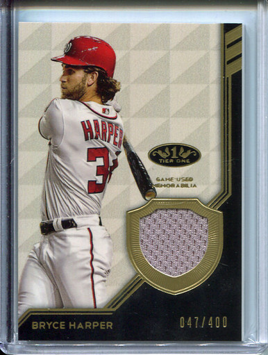  2018 Topps Tier One Relics #T1R-BH Bryce Harper Game Worn Nationals  Jersey Baseball Card - Gray Jersey Swatch - Only 400 made! : Collectibles &  Fine Art