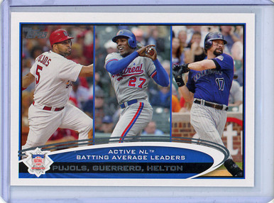 Albert Pujols, Vladimir Guerrero, Todd Helton 2012 Topps NL Active Batting  Average Leaders #124 - Expos, Cardinals, Rockies at 's Sports  Collectibles Store