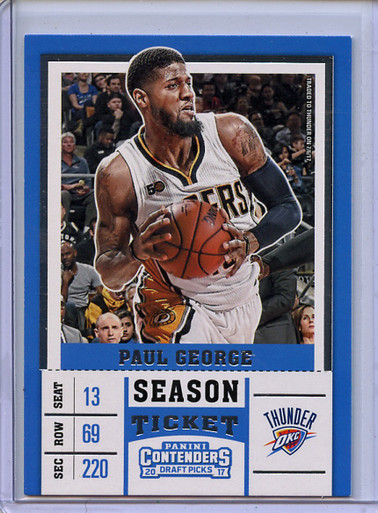 Paul George 2019 Panini Contenders Draft Picks Season Ticket Card