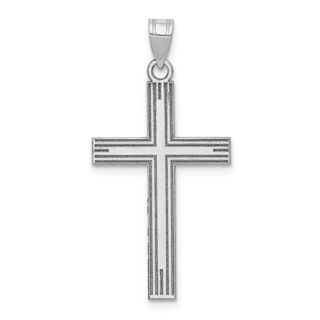 cross factor PE X8 200m 0.6号 ３点セット 14K White Gold Solid Cross Pendant XWR3 at BillyTheTree Jewelry