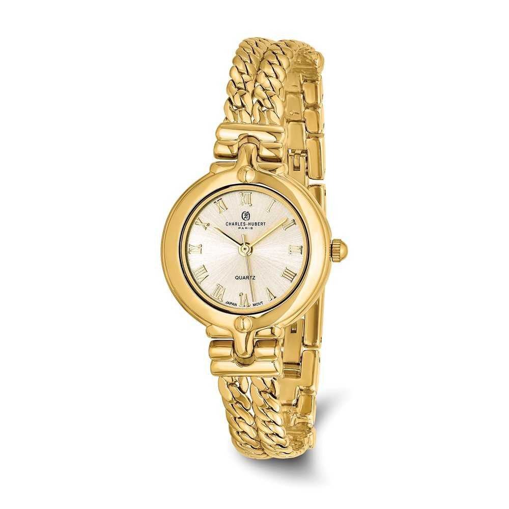 Charles Hubert Ladies Gold-Finish Dial Chain Bracelet Watch  display picture 3