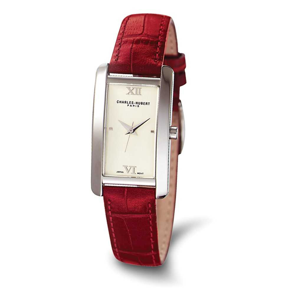 Ladies Red Leather Band, Retro Watch by Charles Hubert Charles-Hubert Watches for sale | eBay main image 2