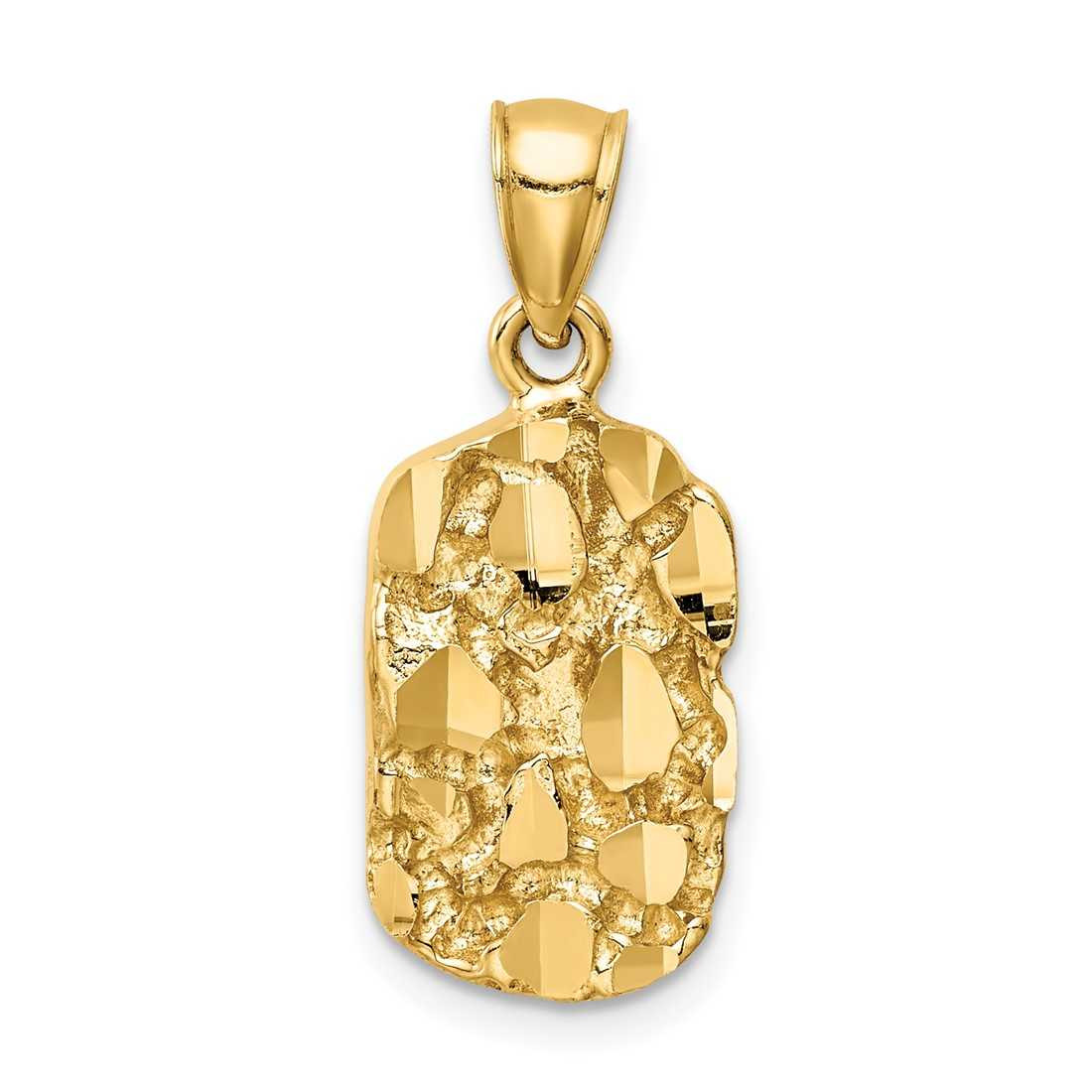 Mens 14K Yellow Gold Nugget Pendant at BillyTheTree Jewelry