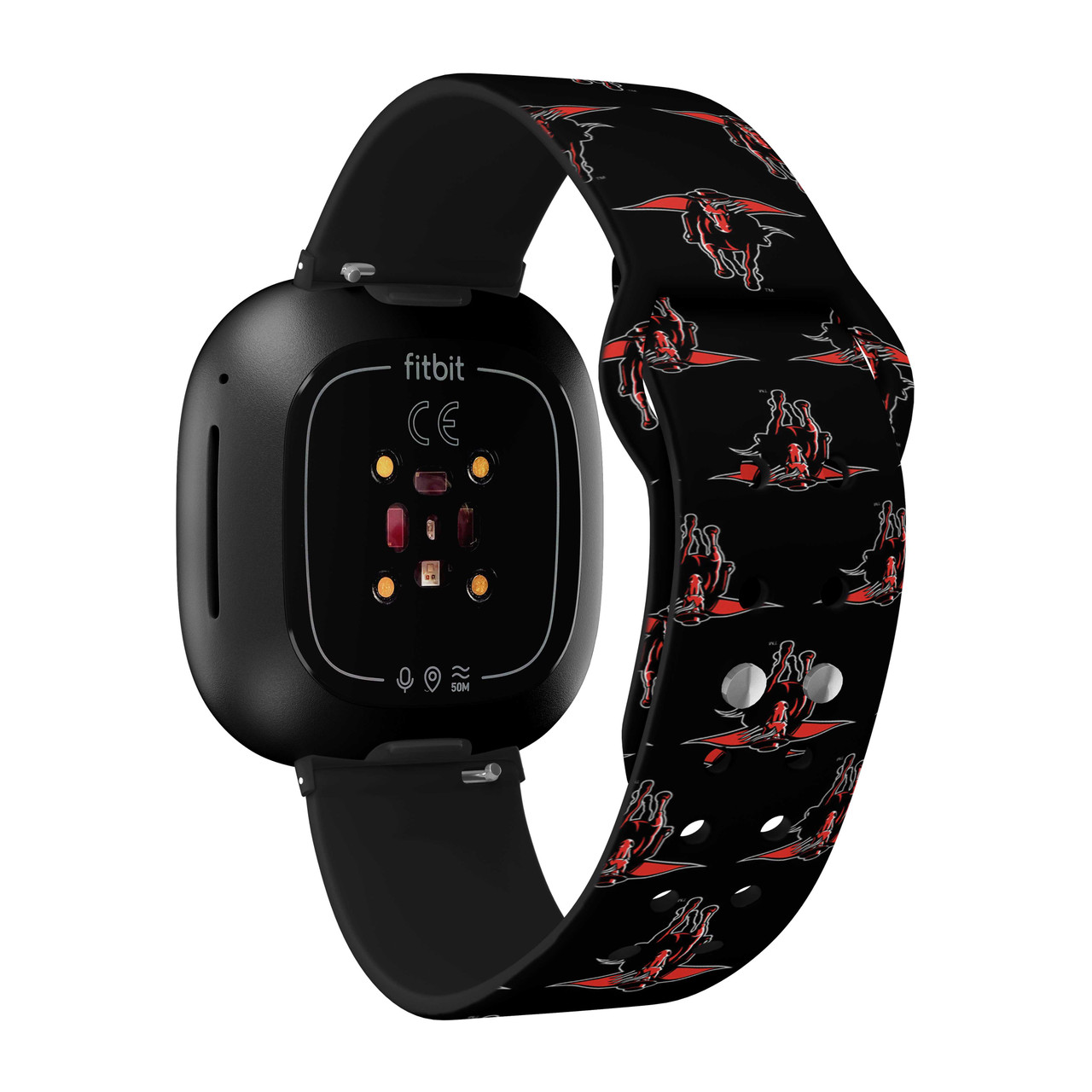 Texas Tech Red Raiders HD Watch Band Compatible with Fitbit Versa 3 and Sense Repeating by Affinity Bands at BillyTheTree