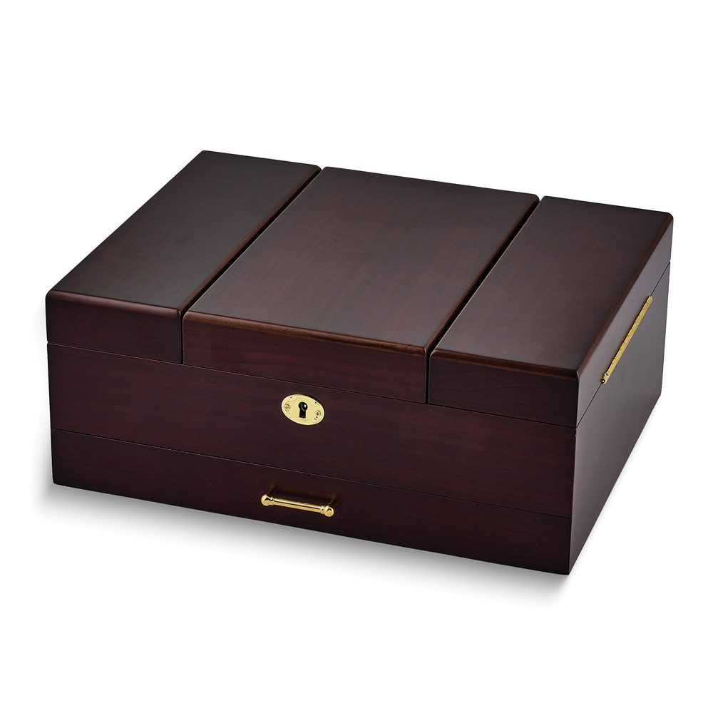 Luxury Giftware Walnut Veneer and Matte Finish Wooden Velour