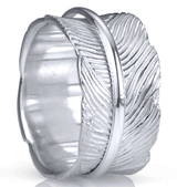 TERRA - Leaf Sterling Silver - MeditationRing (Spinner Ring)